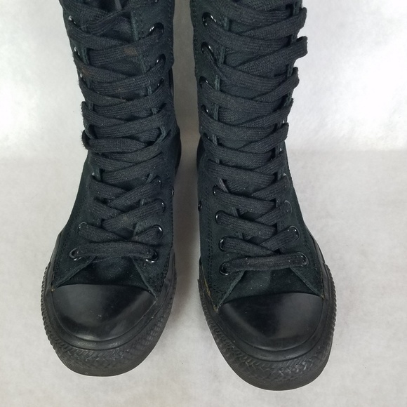 Converse Shoes - Converse All Black Knee High All Stars